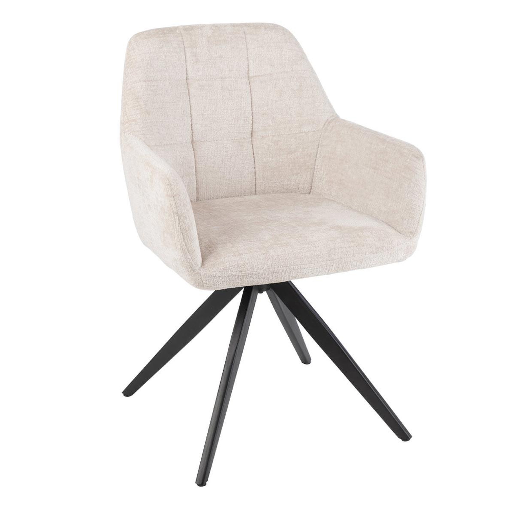 J-LINE Chaise design pivotante  louna  84cm écru