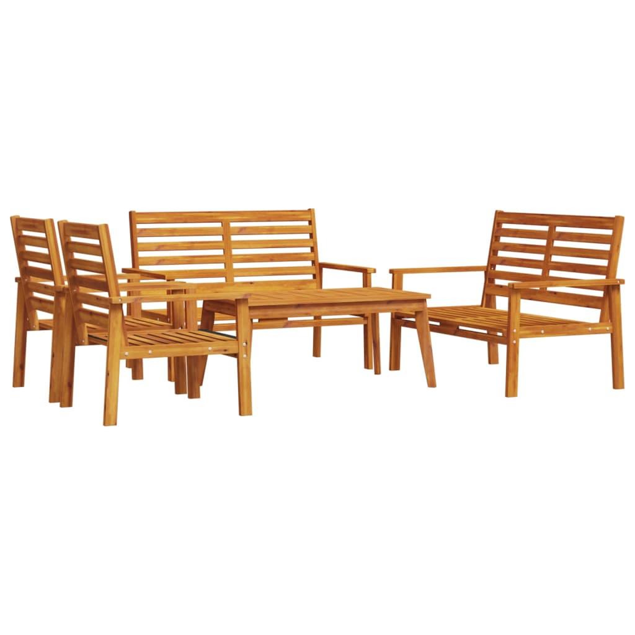 Voir la diapositive 2 : VIDAXL Salon de jardin 5 pcs bois d'acacia solide