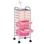 Voir la diapositive 3 : VIDAXL Chariot de rangement mobile a 10 tiroirs Ombre Rose Plastique