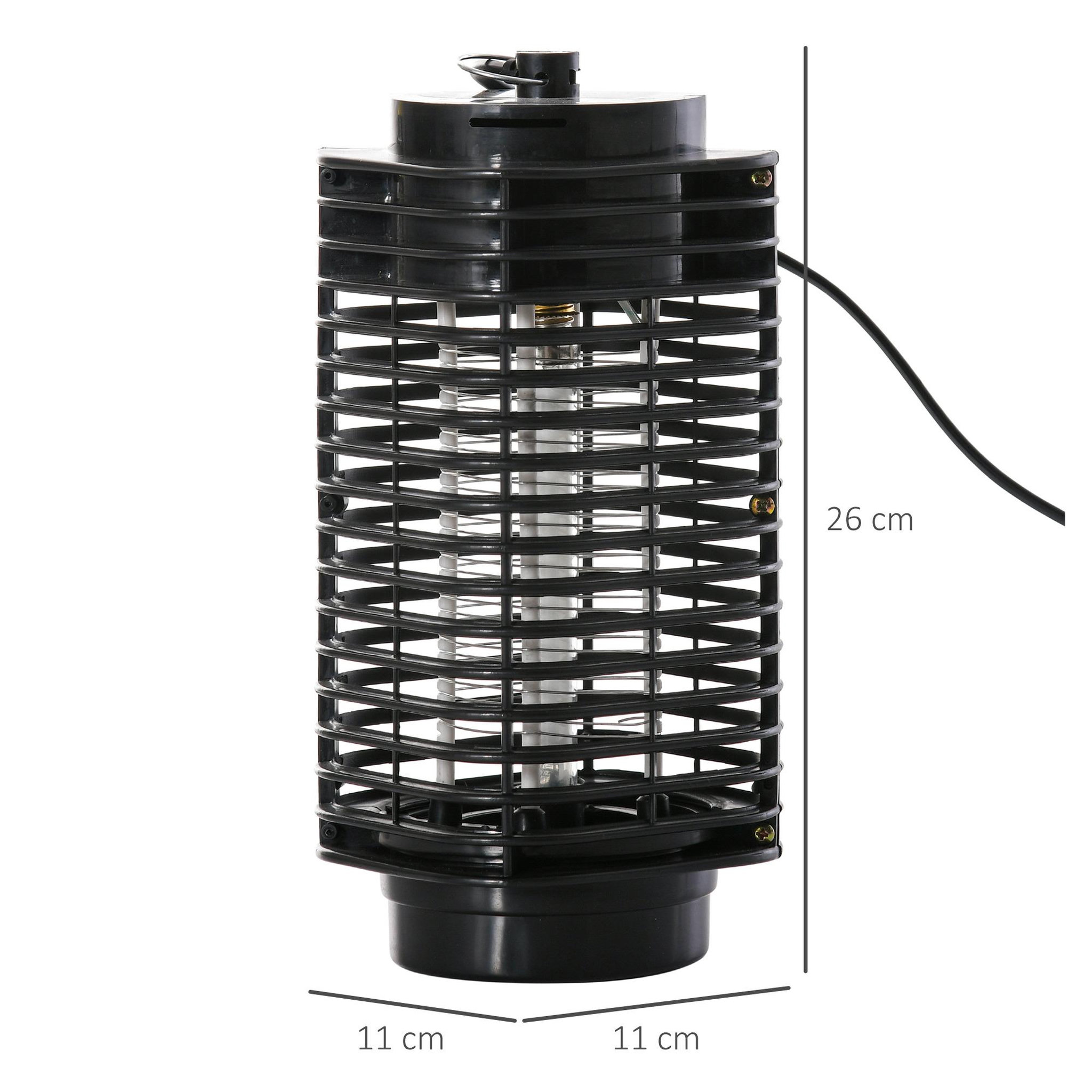 Voir la diapositive 3 : OUTSUNNY Outsunny Lampe anti-insectes anti moustique design lanterne tue mouche électrique destructeur d'insectes LED 3 W noir