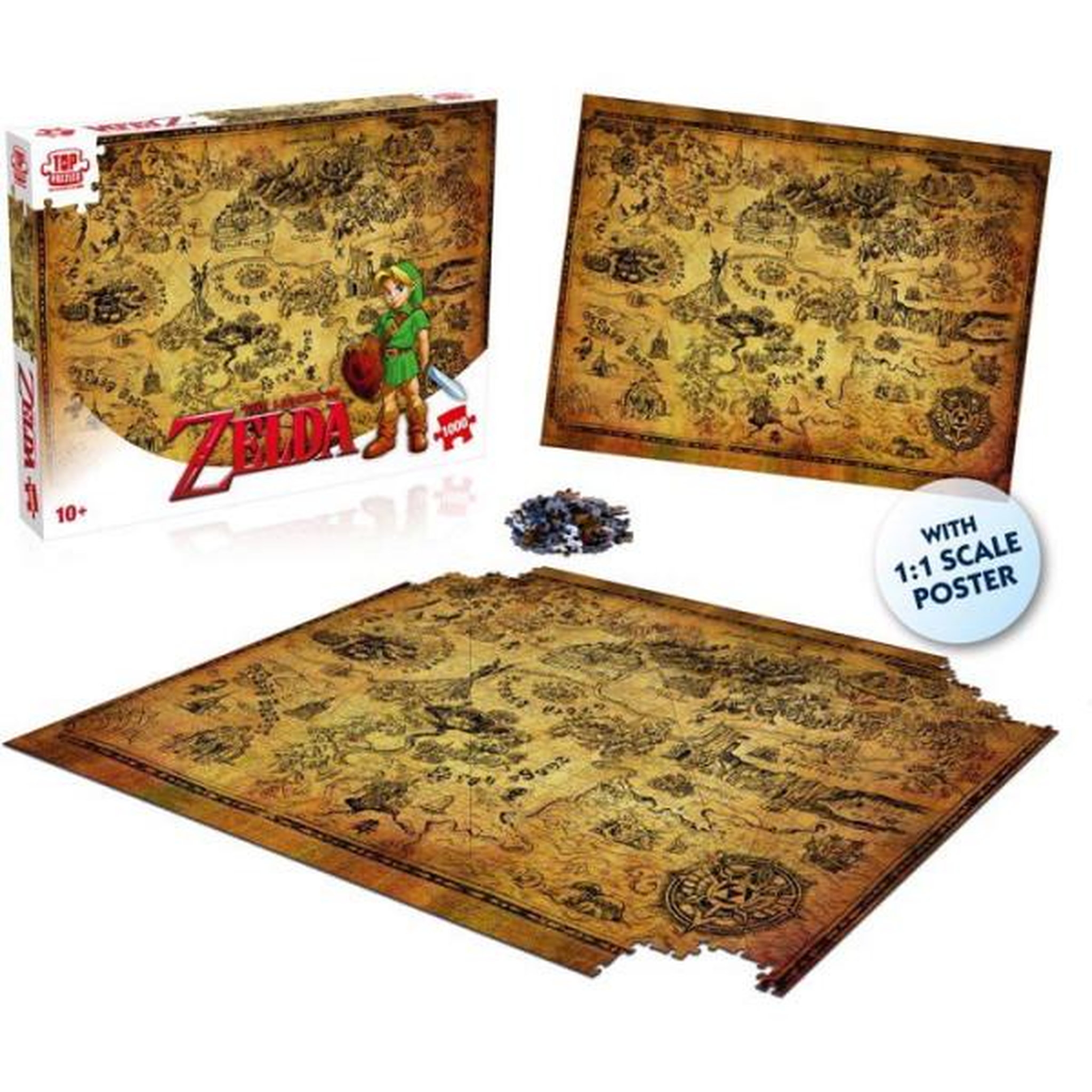 Voir la diapositive 2 : Winning Moves Puzzle adulte 1000 pièces – Thème Zelda Hyrule – Winning Moves