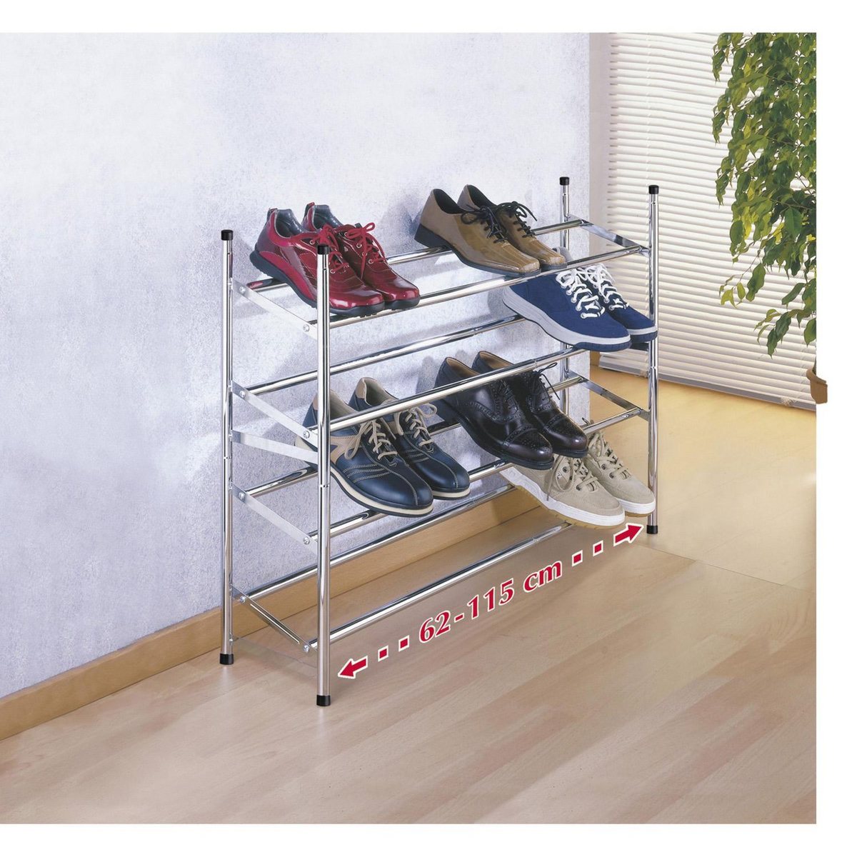 Wenko Etagère à chaussures extensible 2 niveaux en métal - Argent