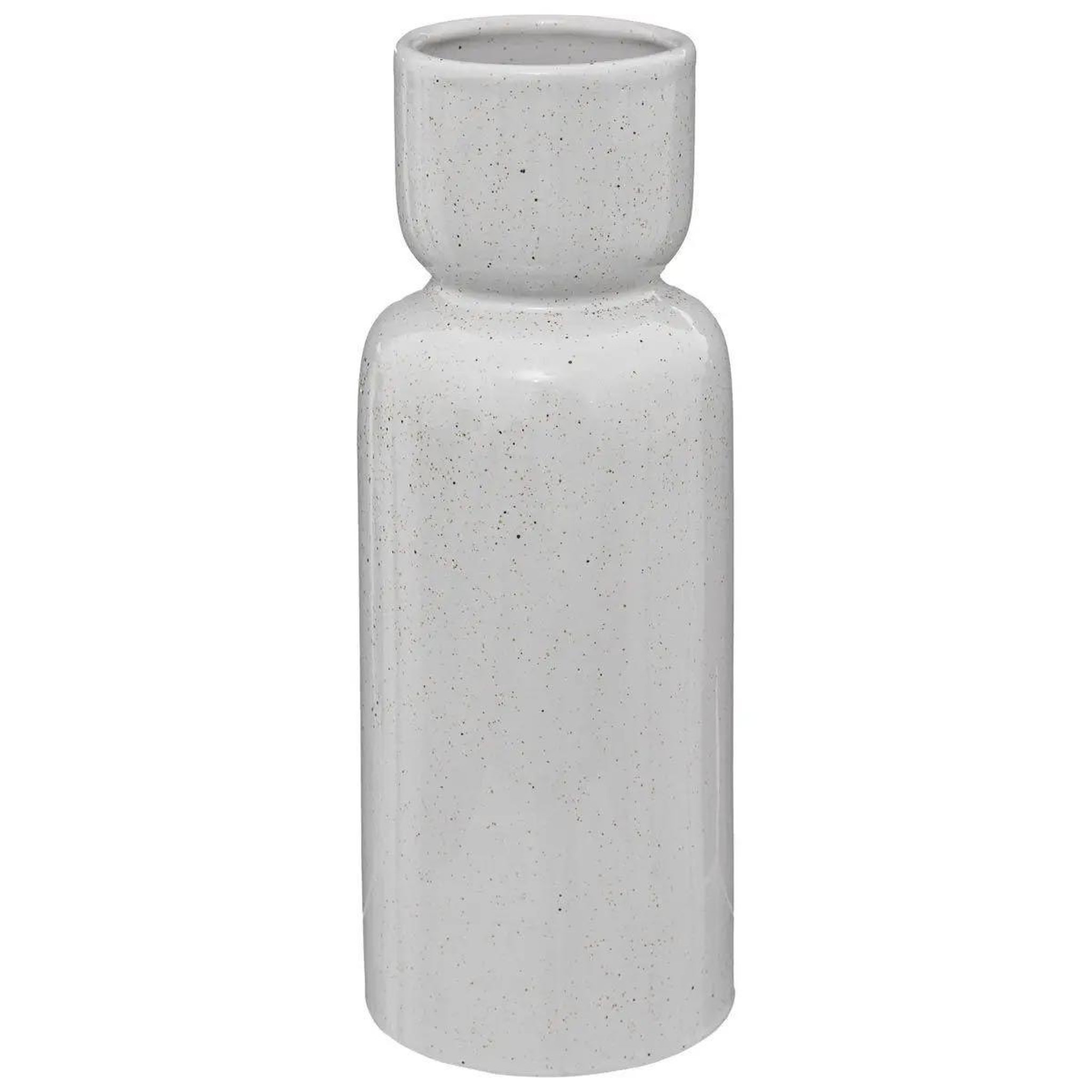 ATMOSPHERA Vase design en grès  réactive  30cm blanc