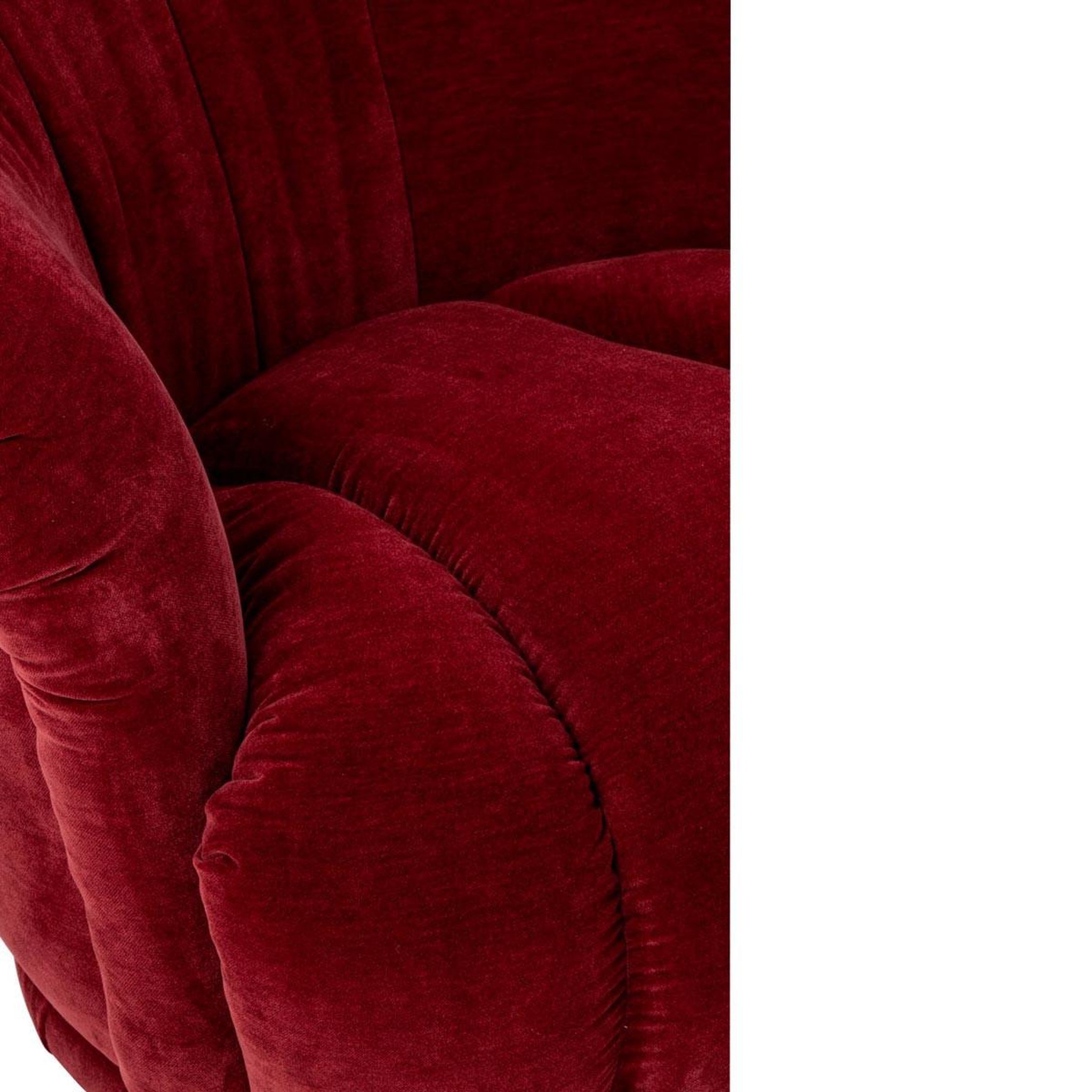 Voir la diapositive 5 : J-LINE Fauteuil pivotant en tissu  macaron  87cm bordeaux