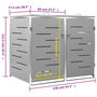 Voir la diapositive 6 : VIDAXL Abri pour deux poubelles 138x77,5x112,5 cm Inox