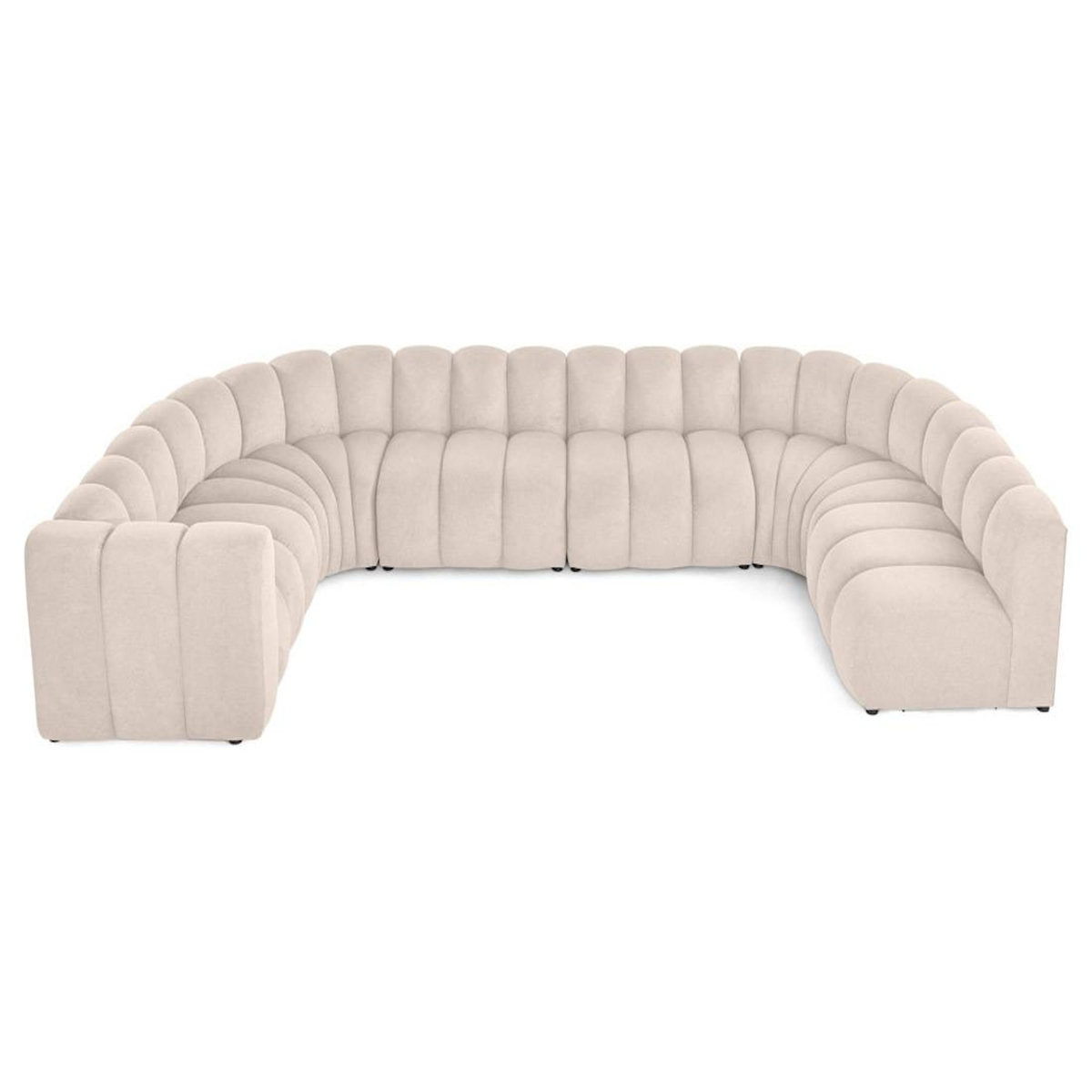 LISA DESIGN Debbie - canapé modulable panoramique d'angle droit 7 places en tissu texturé