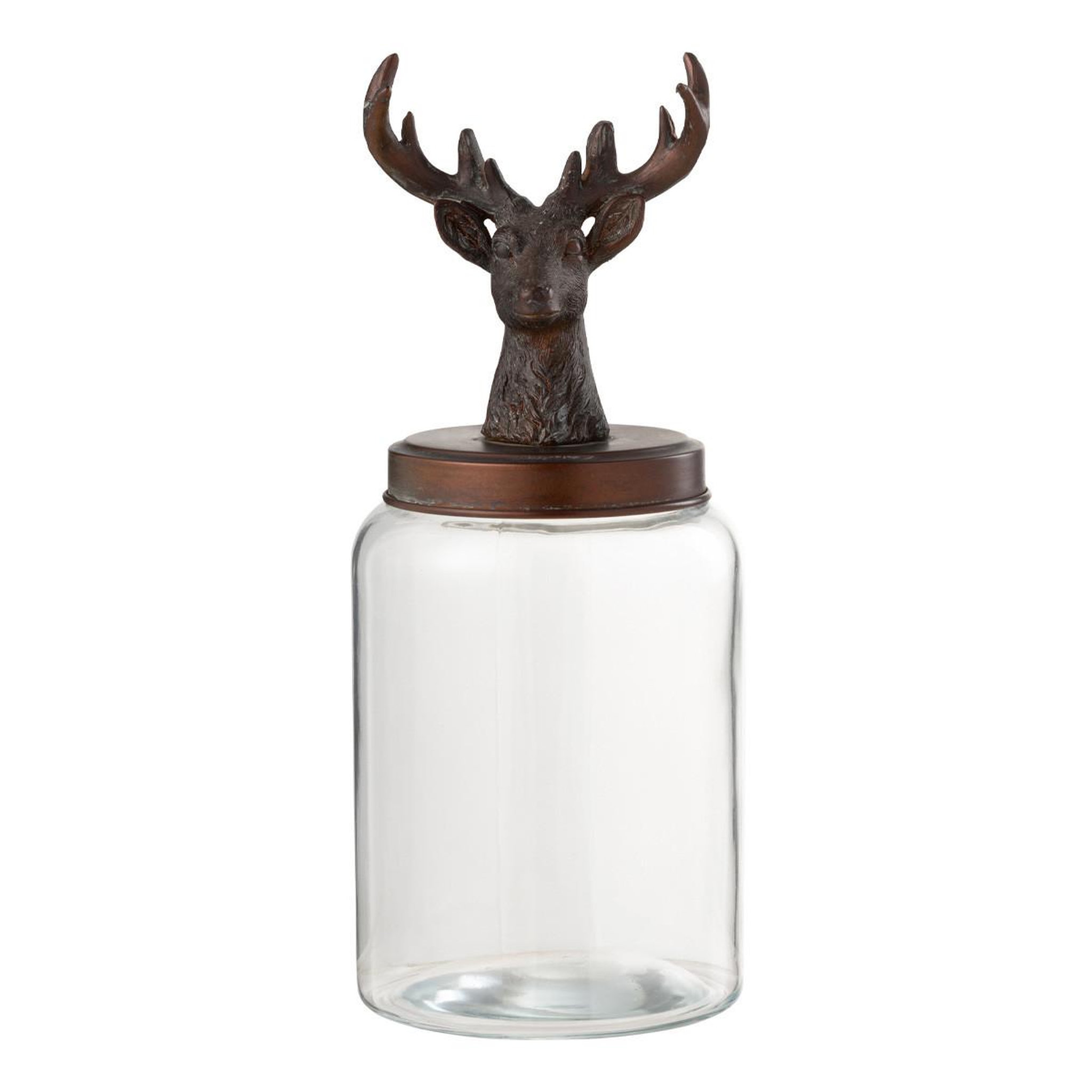 J-LINE Bocal en verre  cerf  39cm transparent
