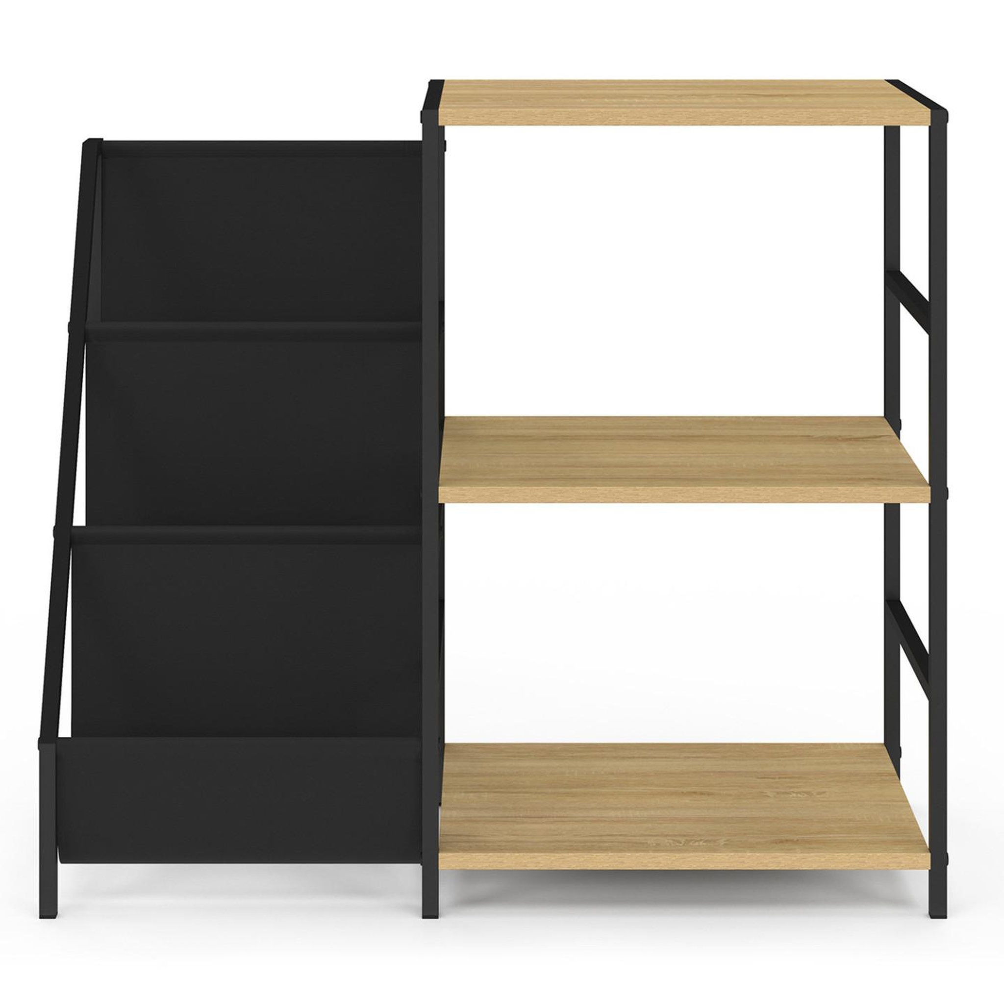 Voir la diapositive 3 : ID MARKET Meuble d'appoint, rangement avec étagères, supports vinyles et platine NEVIL design industriel