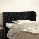 VIDAXL Tete de lit avec oreilles Noir 103x23x78/88 cm Velours