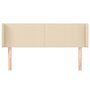 Voir la diapositive 3 : VIDAXL Tete de lit avec oreilles Creme 147x16x78/88 cm Tissu