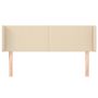 Voir la diapositive 3 : VIDAXL Tete de lit avec oreilles Creme 147x16x78/88 cm Tissu