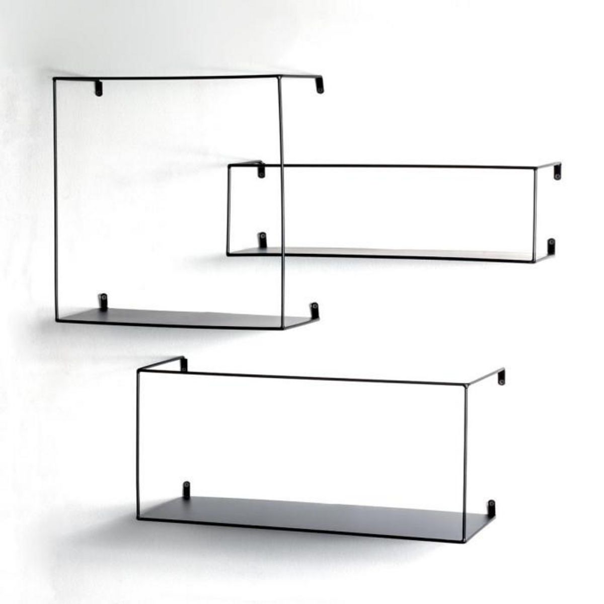 Paris Prix Lot de 3 Étagères Murales Déco  Chiba  55cm Noir