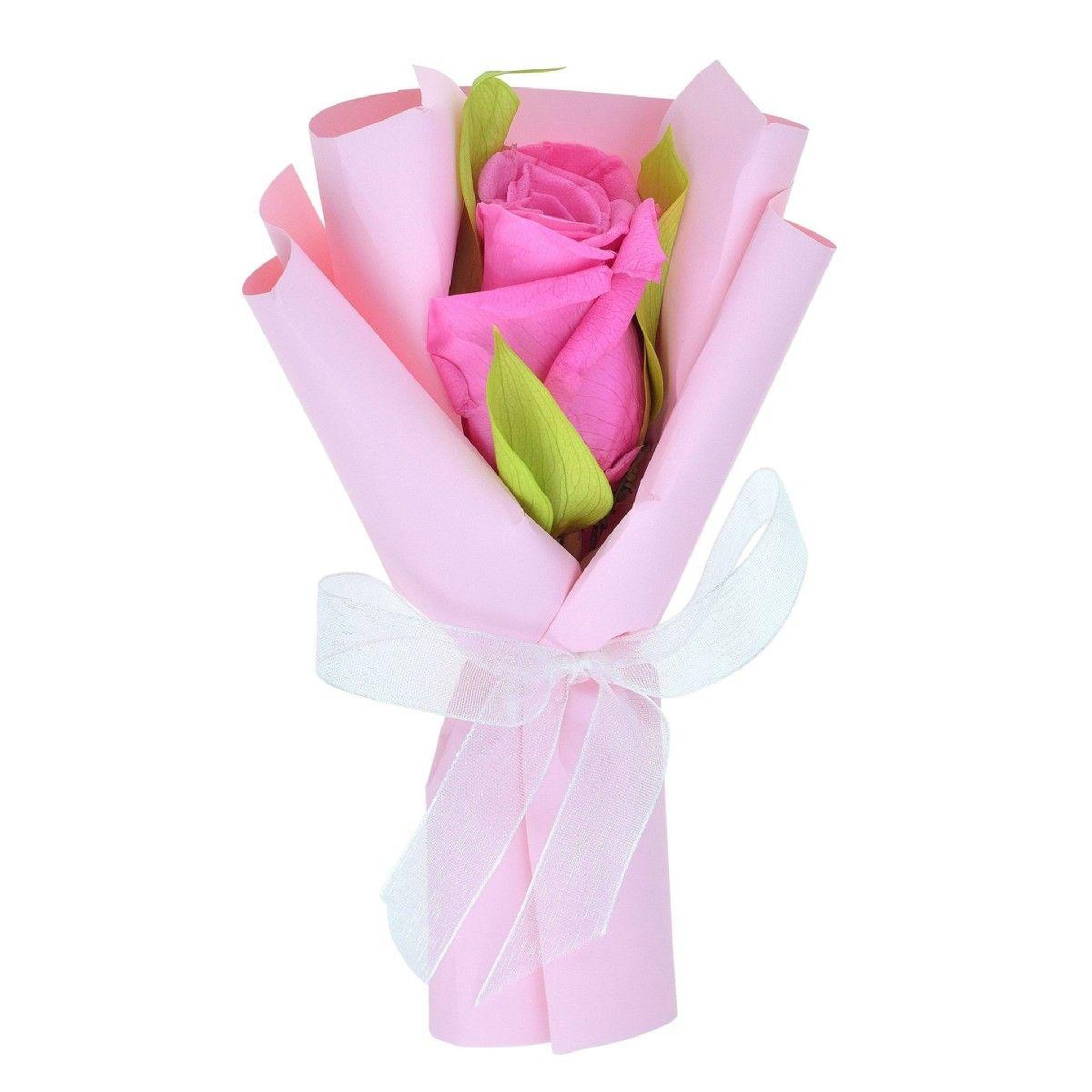Voir la diapositive 2 : SC CRYSTAL Bouquet de rose éternelle rose