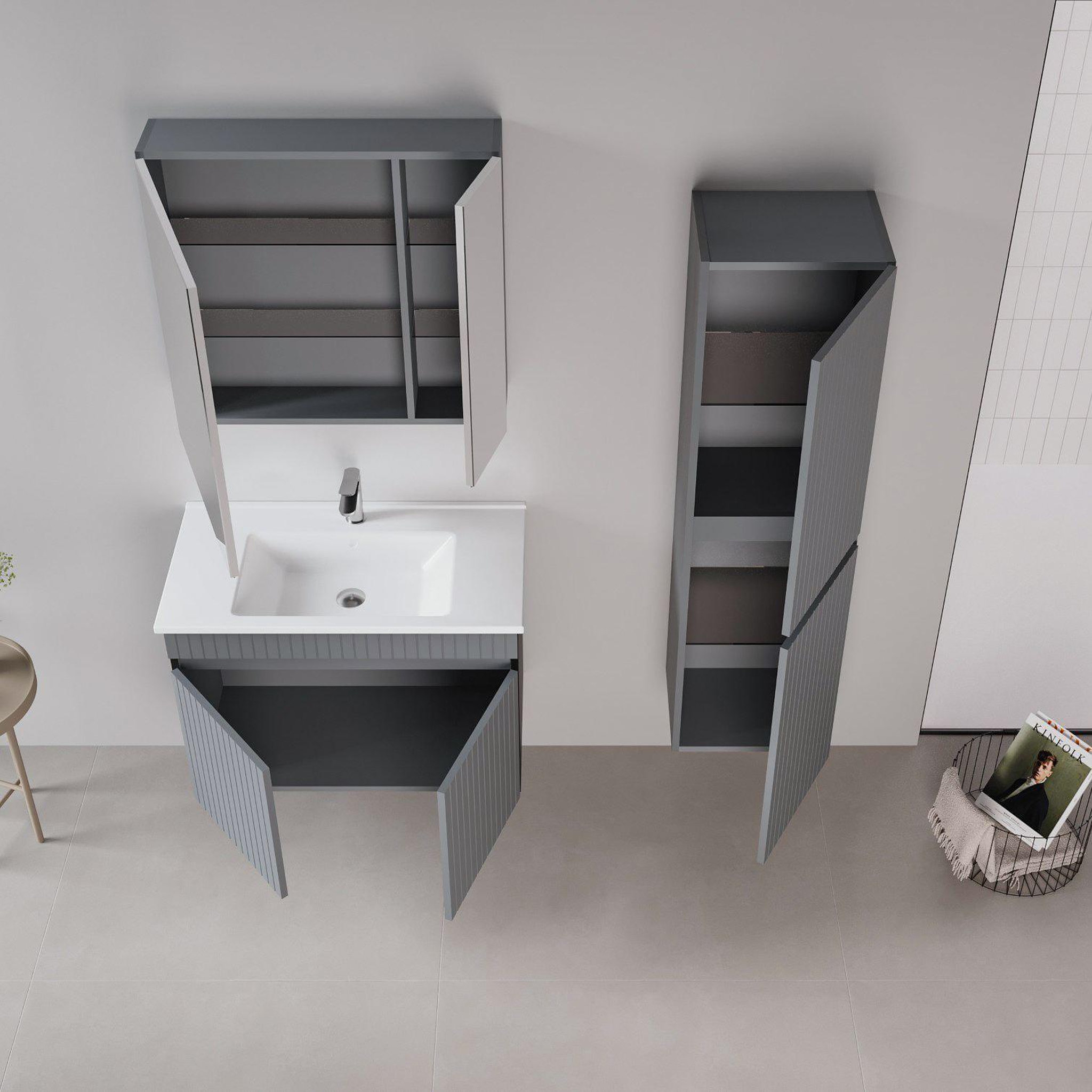 Voir la diapositive 3 : Habitat et Jardin Meuble vasque  tivoli 85  - 85 x 45 x 57 cm - matte anthracite