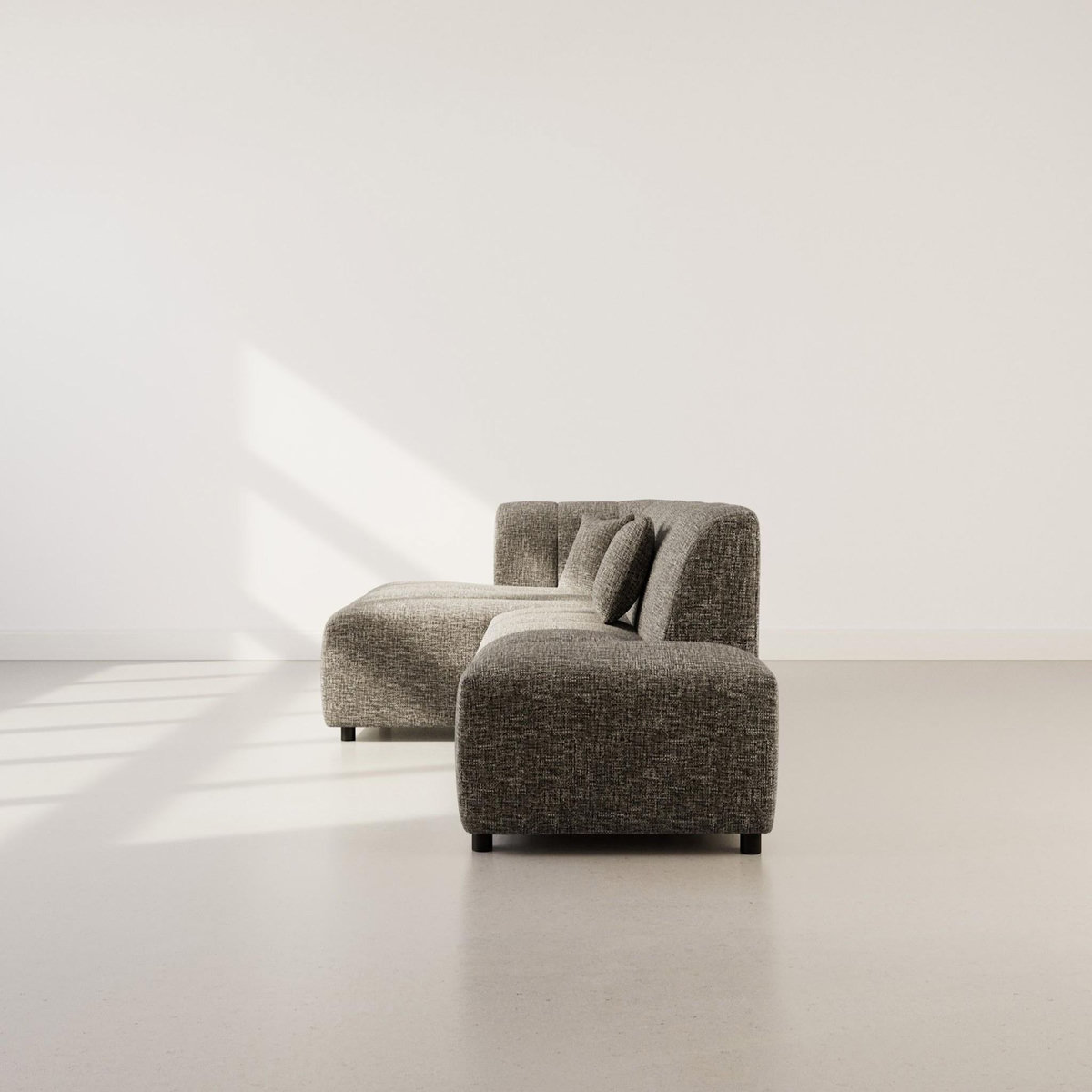 LISA DESIGN Curtis - canapé d'angle gauche 4 places sans accoudoir en tissu texturé