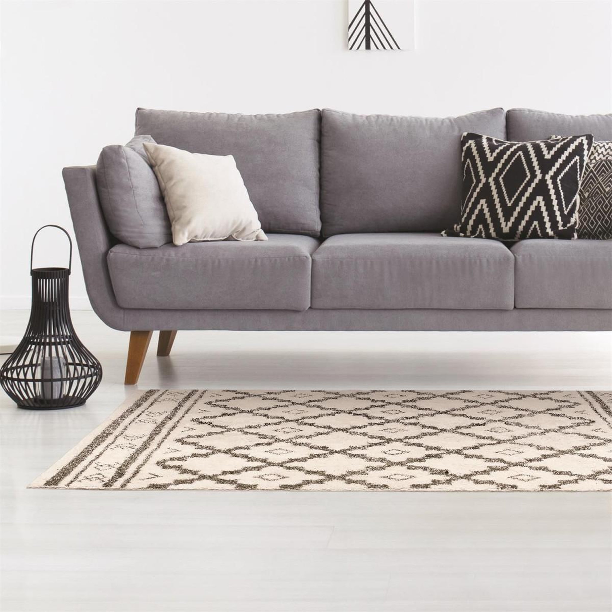 Voir la diapositive 5 : The Home Deco Factory Tapis rectangulaire ethnique mirage - l. 170 x l. 120 cm - beige