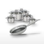 ELO Lot Poêle 24cm & Faitouts 12/14/16/20/24cm Elo Relief Solution