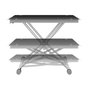 Voir la diapositive 3 : ID MARKET Table basse fixe relevable en table à manger rectangulaire URBANA plateau verre trempé pied chrome
