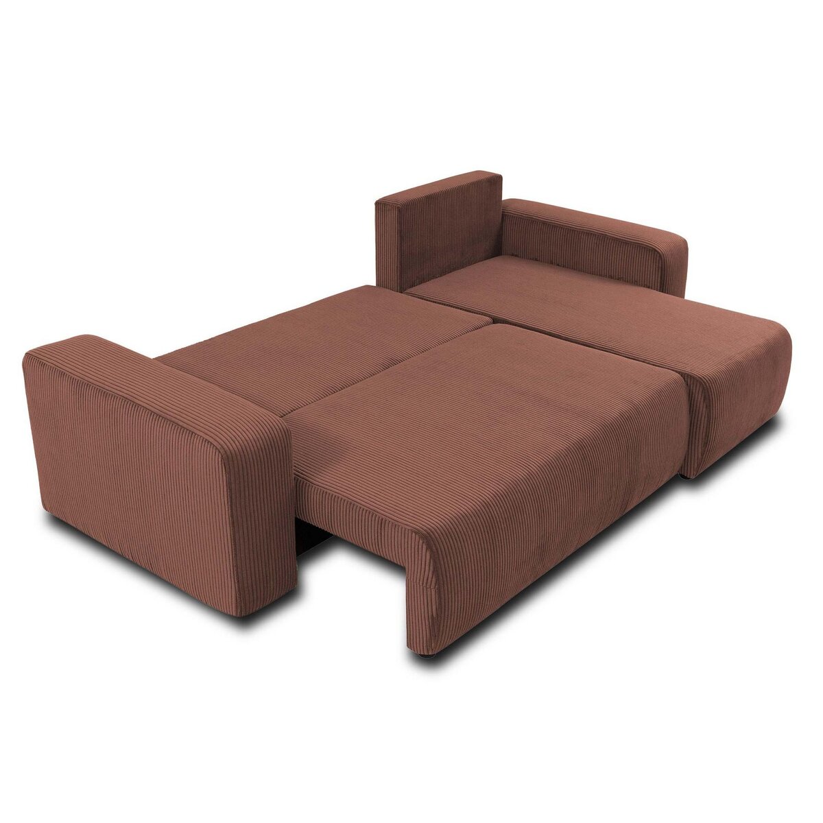 BEST MOBILIER Artemisa - canapé d'angle réversible 4 places - convertible avec coffre - en velours côtelé