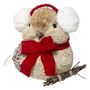 Voir la diapositive 2 : ATMOSPHERA Statuette Déco  Oiseau de Noël  32cm Beige & Rouge