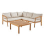 Voir la diapositive 1 : SWEEEK Salon de jardin d'angle en acacia 5 places LOBERIA CORNER, table carrée