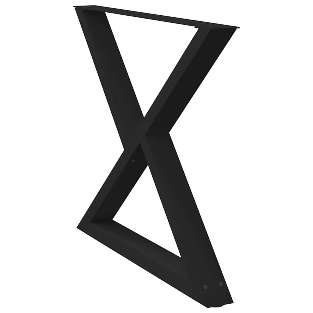 VIDAXL Pieds de table a manger 2 pcs noir 90x(72-73,3) cm acier