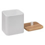Voir la diapositive 2 : FIVE Pot à Coton en Résine  Natureo  9cm Blanc