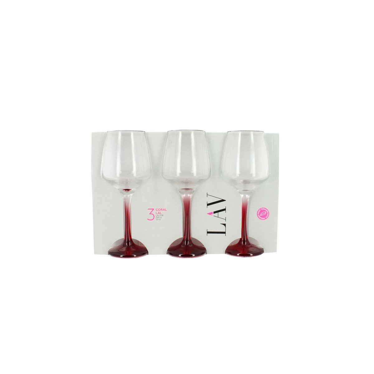 Lot de 3 verres à pied 29,5cl 