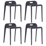 Voir la diapositive 1 : VIDAXL Tabourets empilables lot de 4 noir plastique