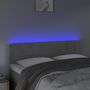 Voir la diapositive 3 : VIDAXL Tete de lit a LED Gris clair 144x5x78/88 cm Velours