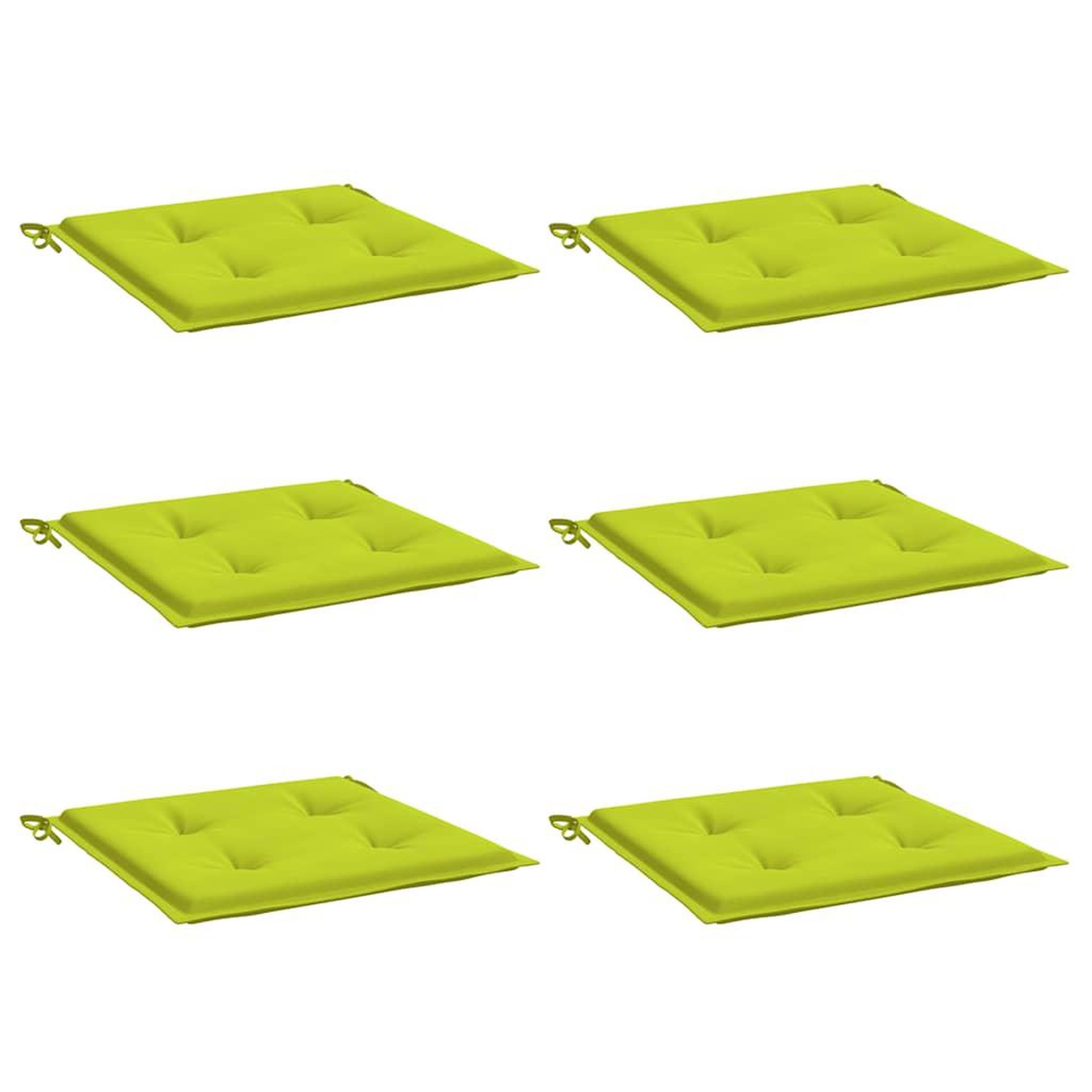 Voir la diapositive 3 : VIDAXL Coussins de chaise de jardin lot de 6 vert vif 40x40x3 cm