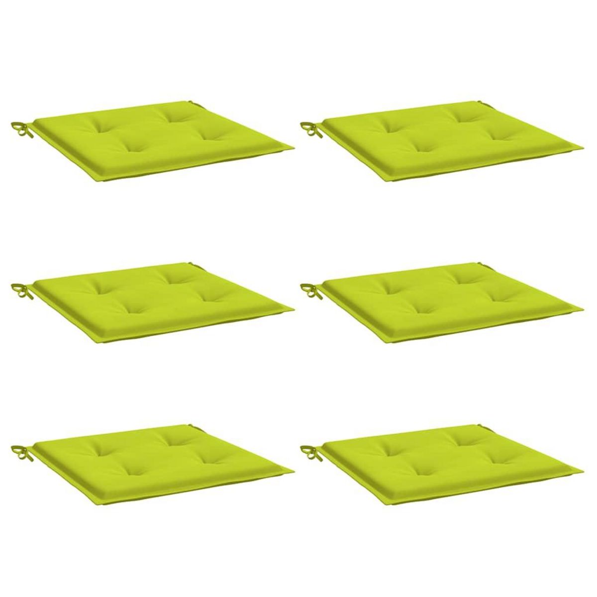 VIDAXL Coussins de chaise de jardin lot de 6 vert vif 40x40x3 cm