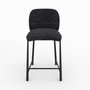 Voir la diapositive 6 : MAISON PAVANE Lot de 2 chaises pour ilot central 65,5 cm en tissu texturé noir-Bento