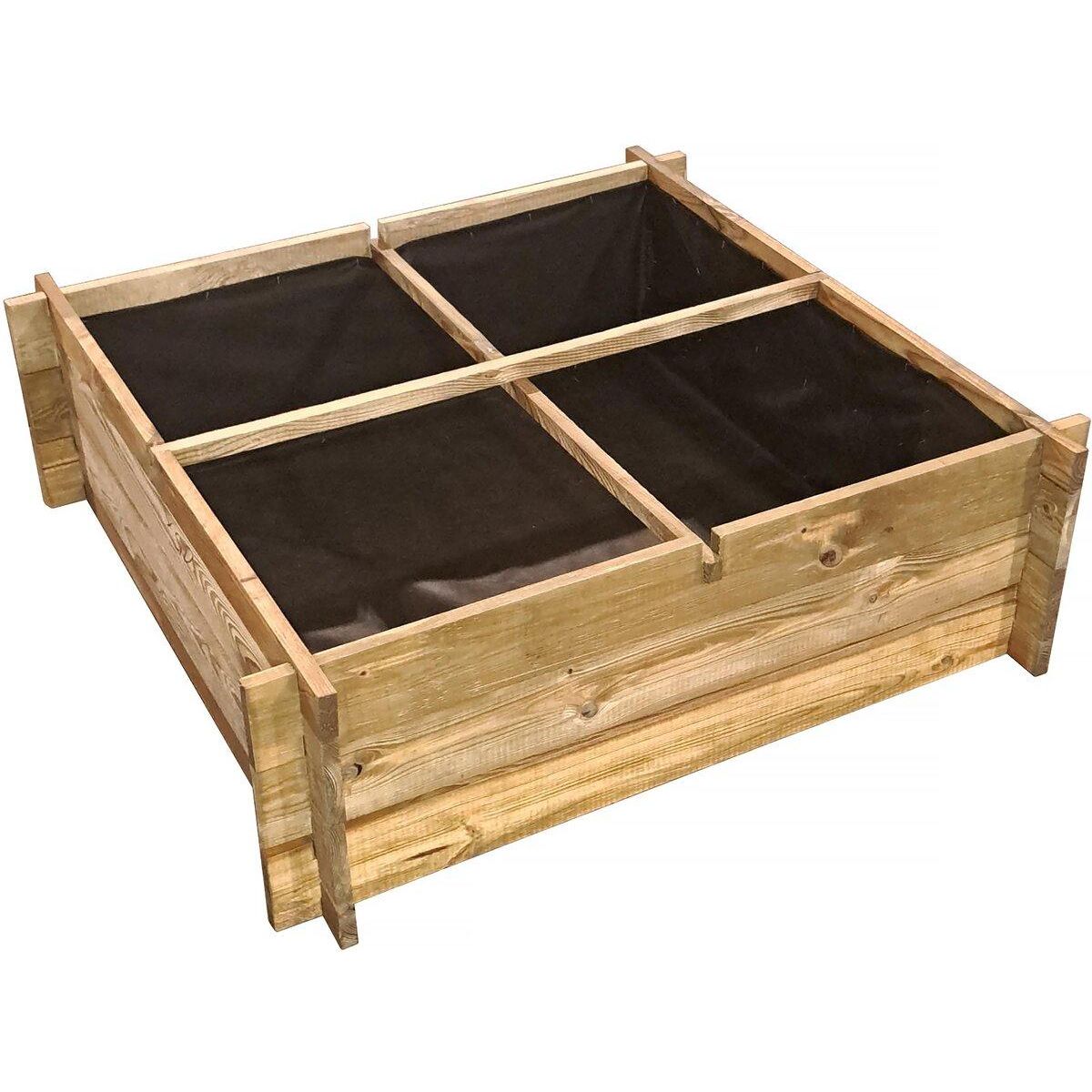 Habitat et Jardin Carré potager en bois  Aroma  - 100 x 100 x 30 cm