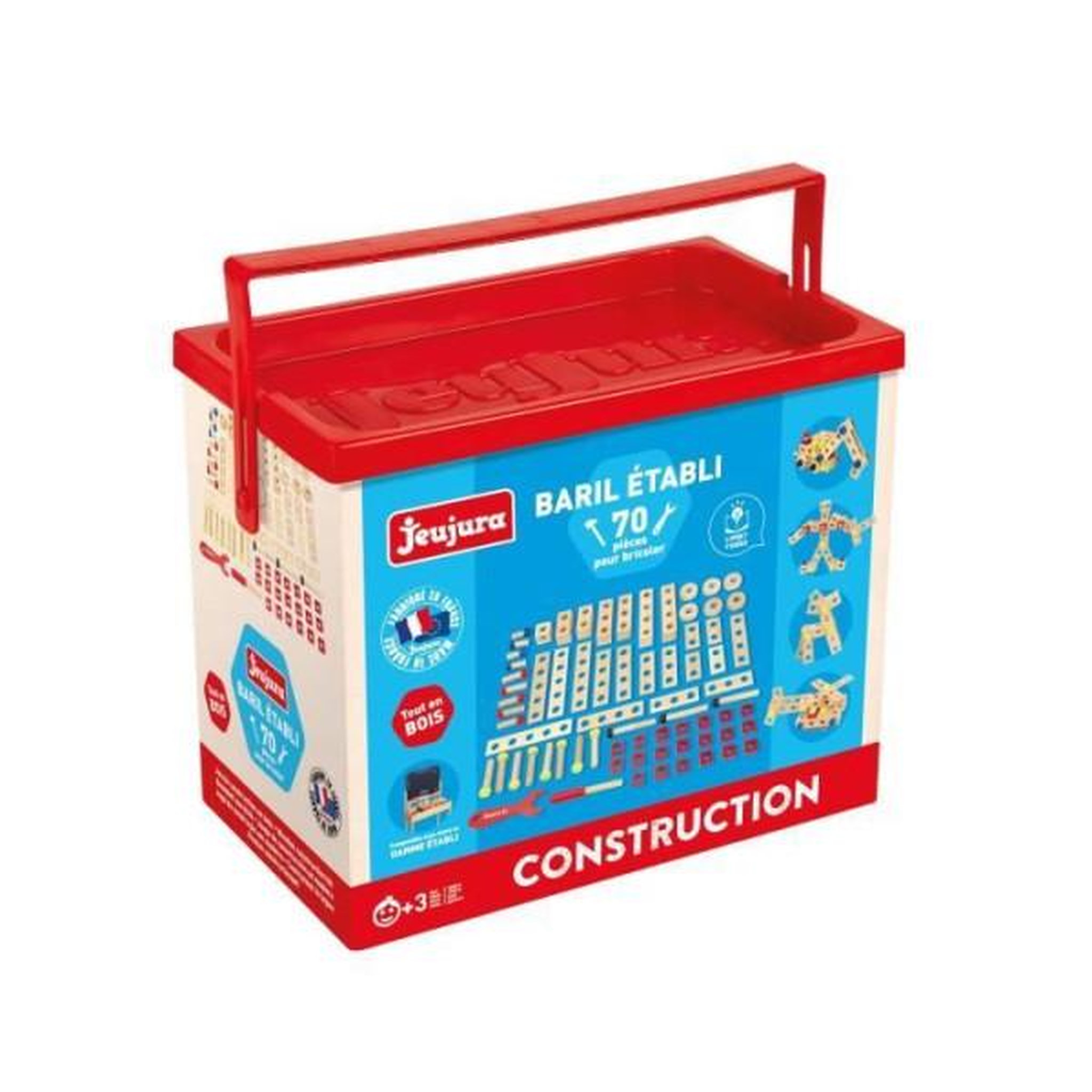 Voir la diapositive 4 : JeuJura JEUJURA Baril établi - 70 pieces pour bricoler