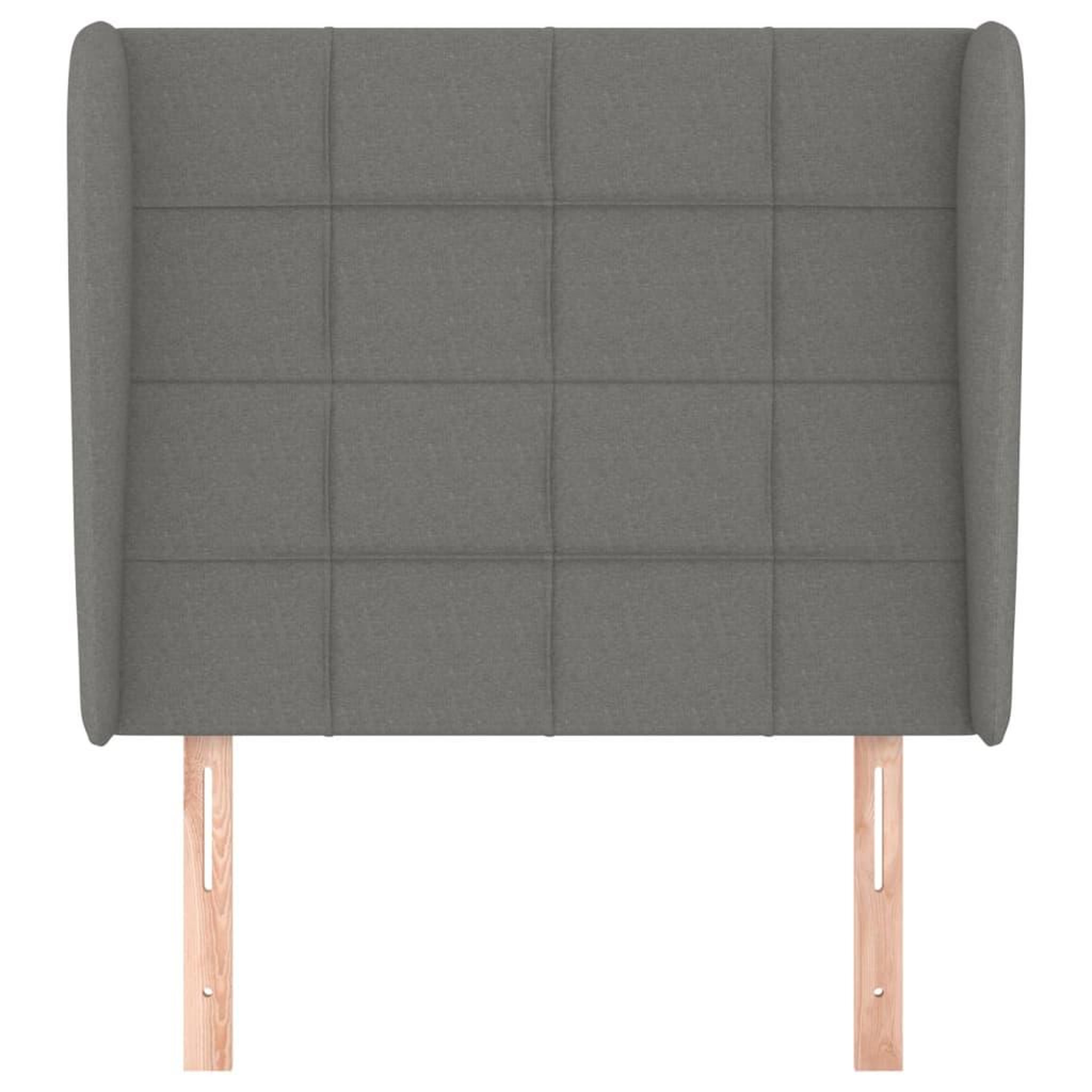 Voir la diapositive 3 : VIDAXL Tete de lit avec oreilles Gris fonce 103x23x118/128 cm Tissu