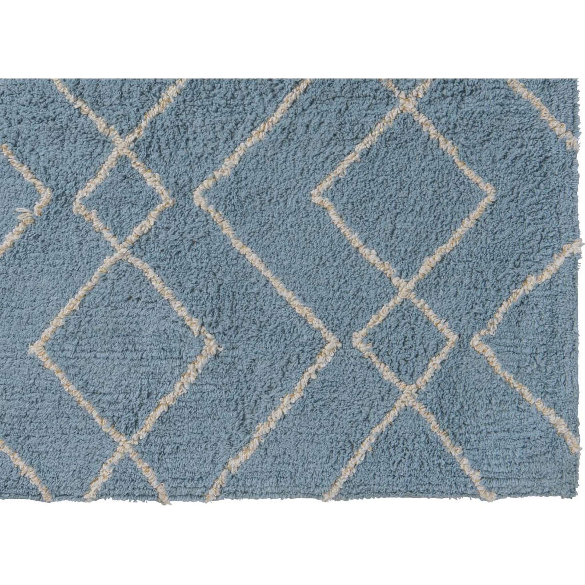 Voir la diapositive 4 : GUY LEVASSEUR Tapis déco en coton tufté fil doré 50x80cm
