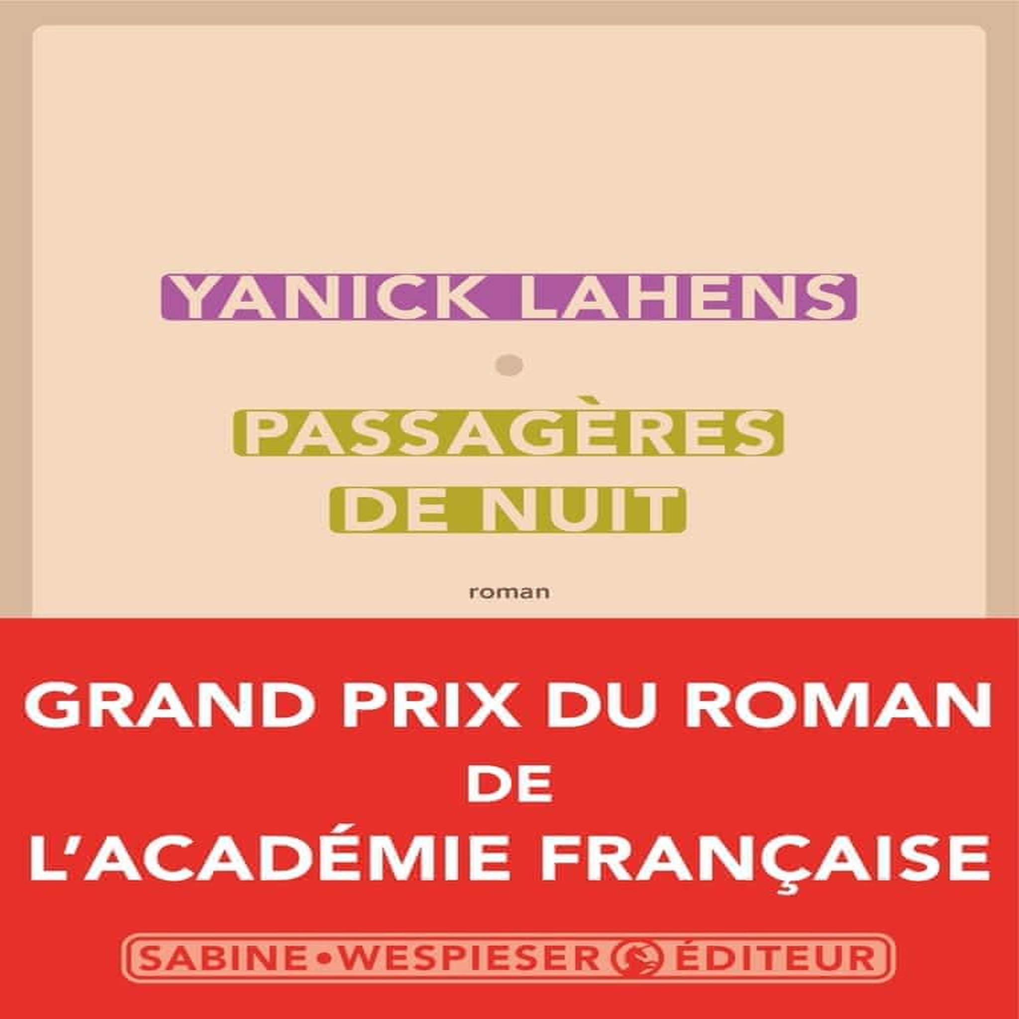 PASSAGERES DE NUIT, Lahens Yanick