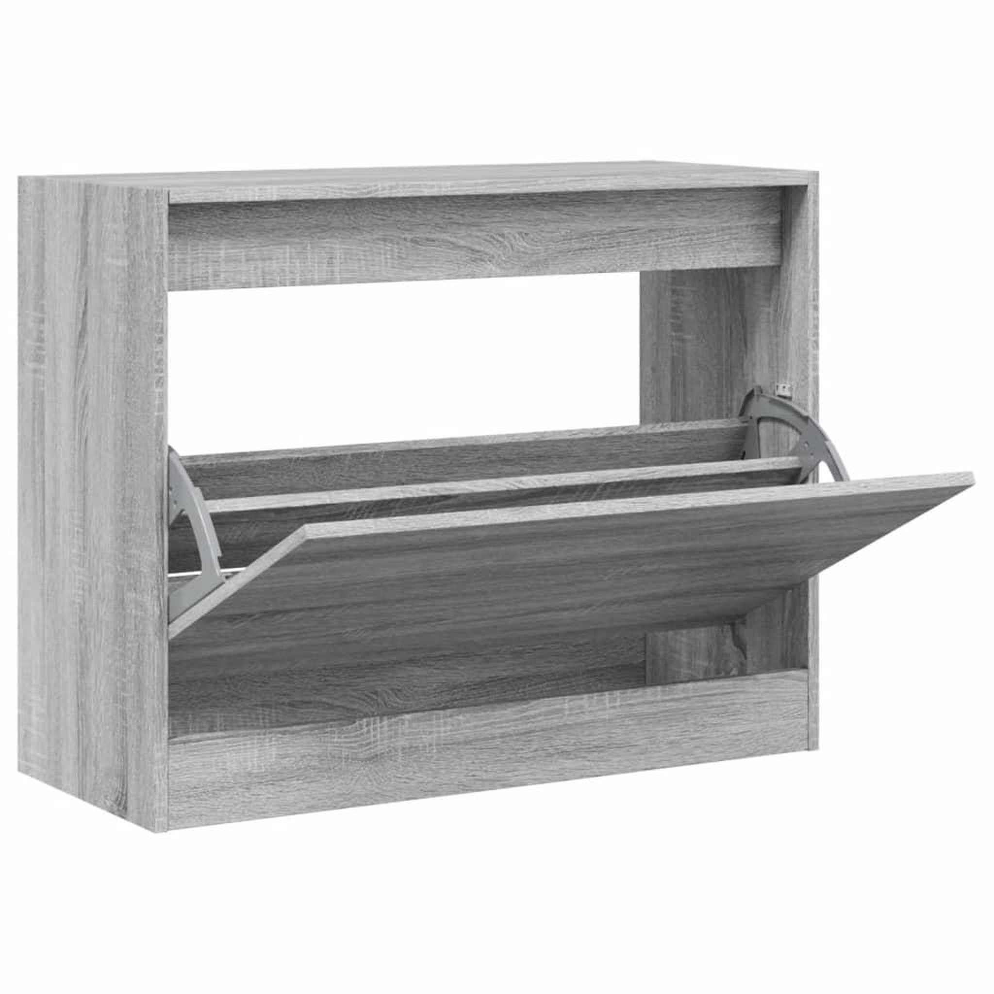 Voir la diapositive 2 : VIDAXL Armoire a chaussures sonoma gris 80x34x63 cm bois d'ingenierie