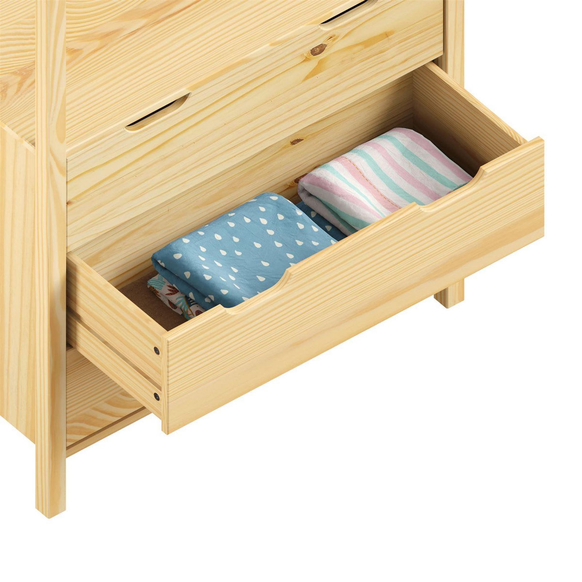 IDIMEX Commode AMIRA type Montessori, avec 3 tiroirs, en pin massif