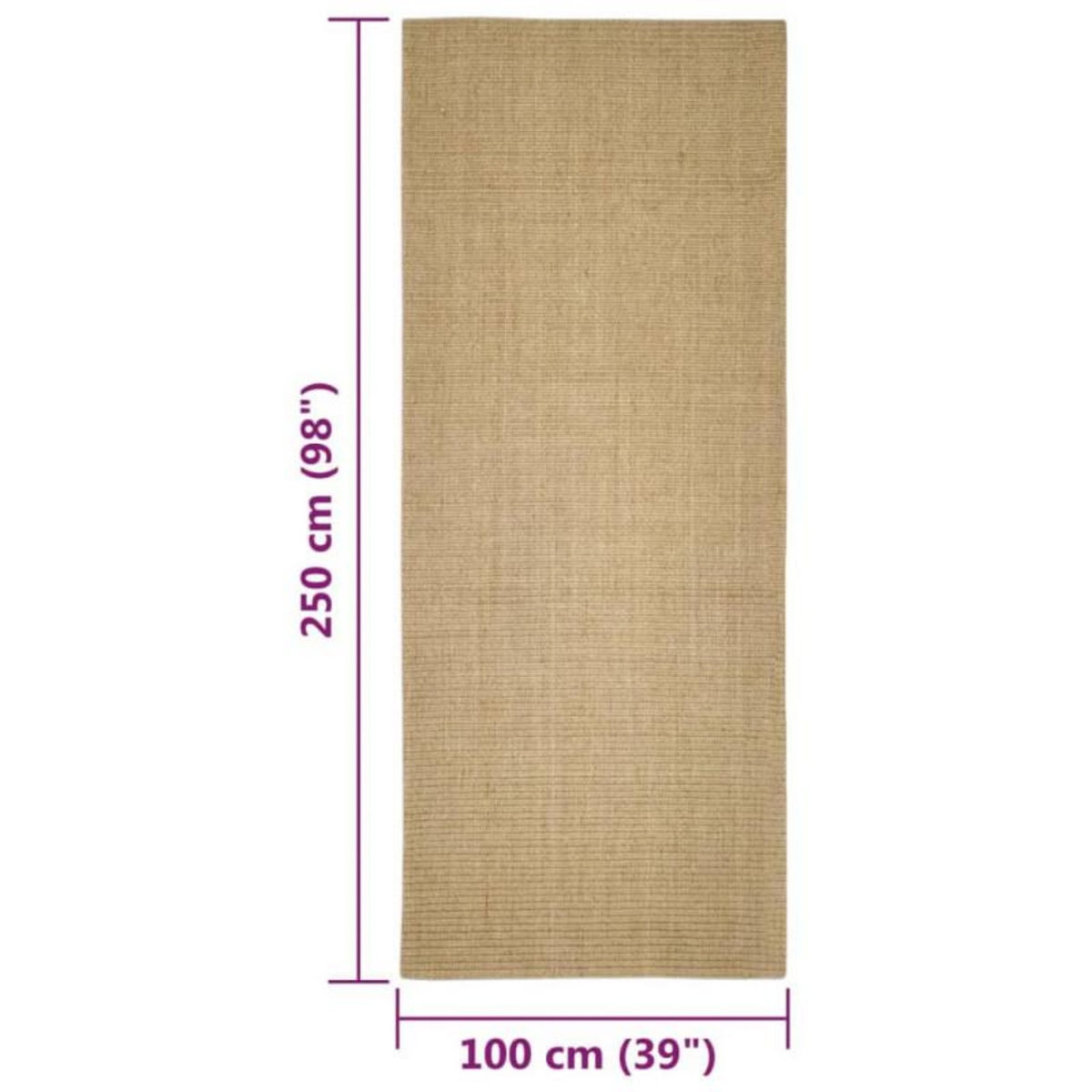 VIDAXL Tapis en sisal pour griffoir 100x250 cm