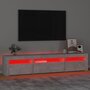 Voir la diapositive 5 : VIDAXL Meuble TV avec lumieres LED Gris beton 195x35x40 cm