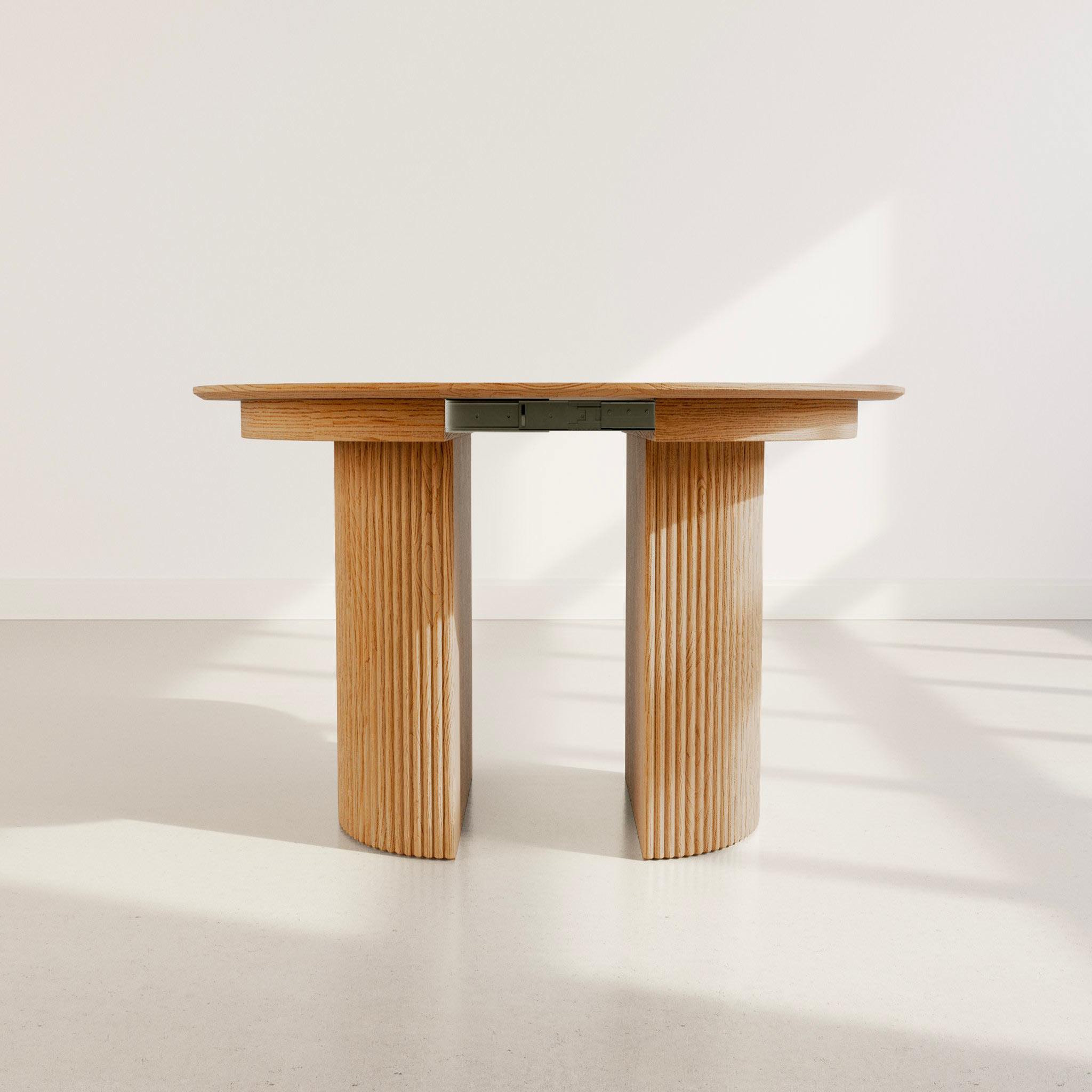 Voir la diapositive 3 : BEST MOBILIER Freya - table à manger ronde extensible avec rangements - effet bois - 4 à 8 personnes