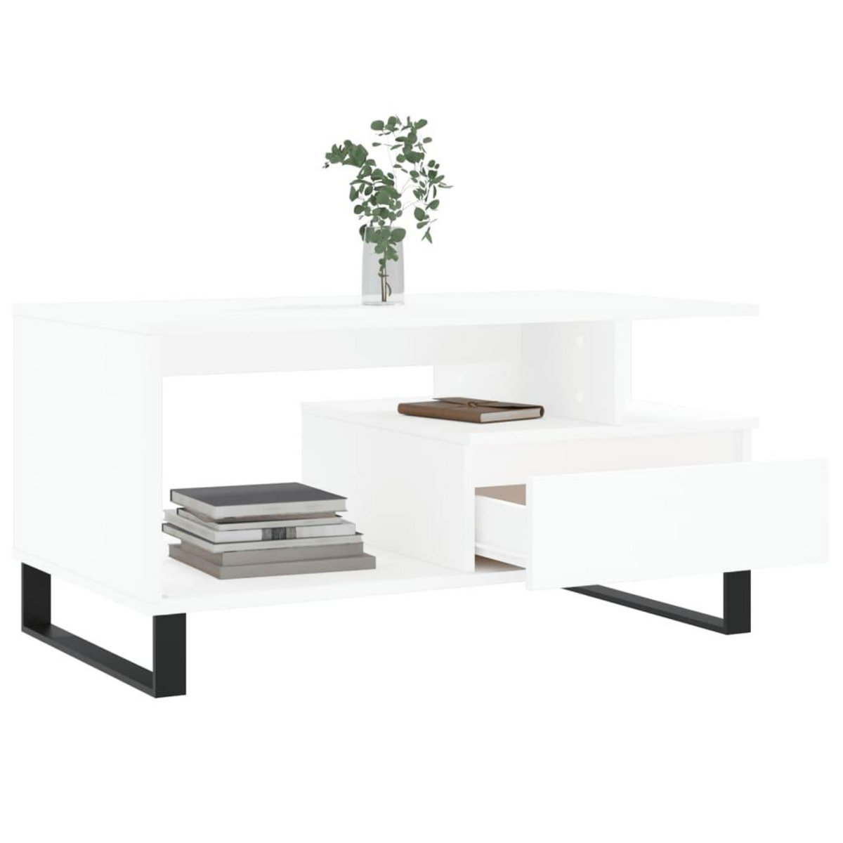 VIDAXL Table basse Blanc 90x49x45 cm Bois d'ingenierie