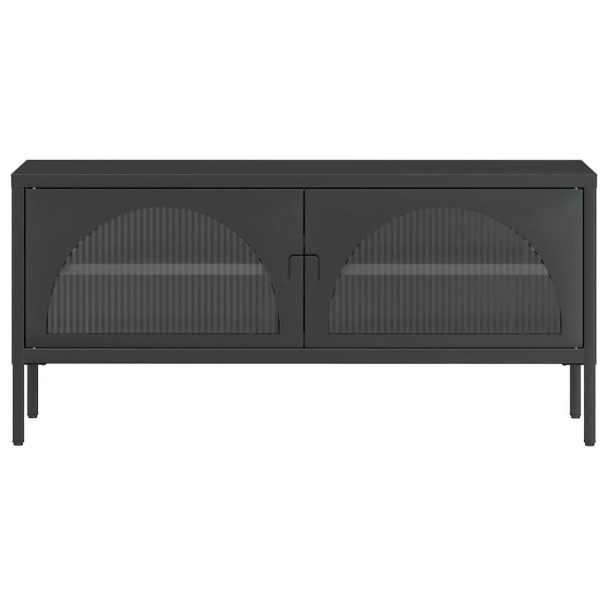 VIDAXL Meuble TV noir 105x35x50 cm verre et acier