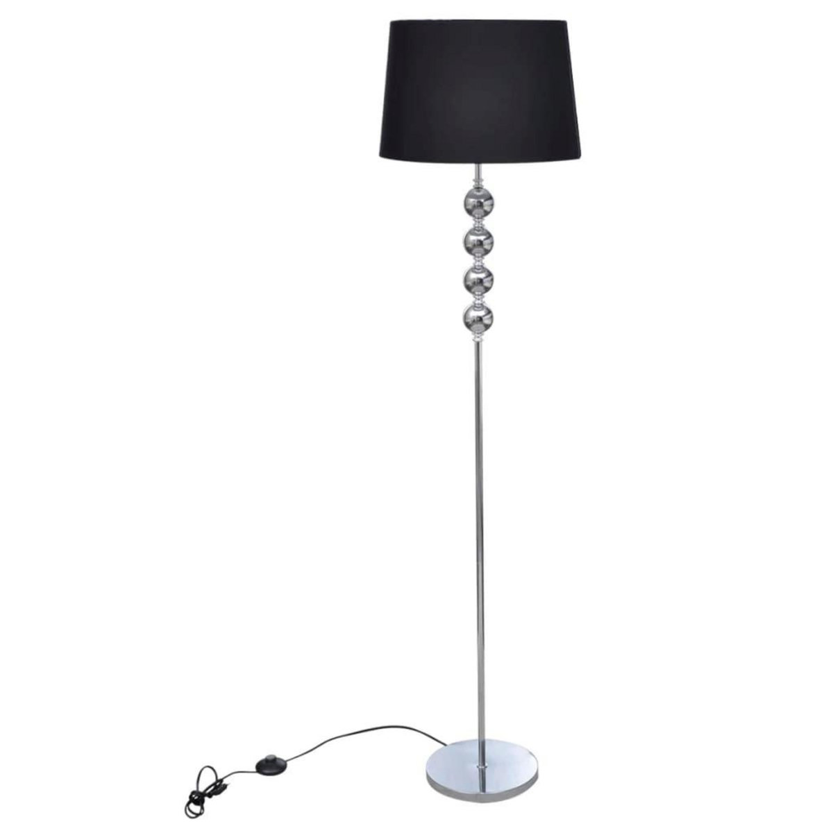 VIDAXL Lampadaire avec support haut Decoration a 4 boules Noir