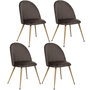 Voir la diapositive 1 : TOILINUX Lot de 4 Chaises Slano