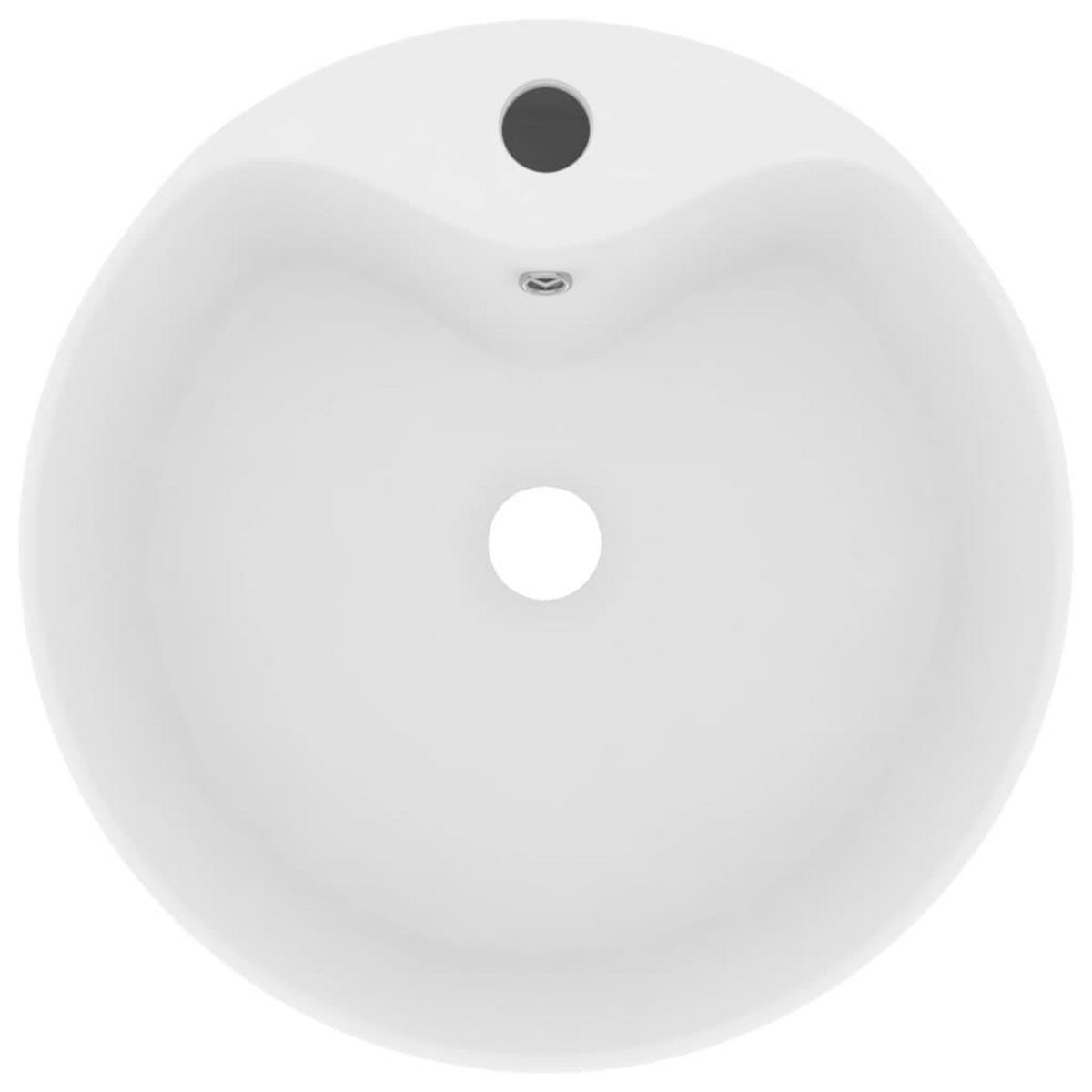 VIDAXL Lavabo de luxe avec trop-plein Blanc mat 36x13 cm Ceramique