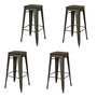 Voir la diapositive 1 : TOILINUX Lot de 4 Tabourets de bar vintage Liv