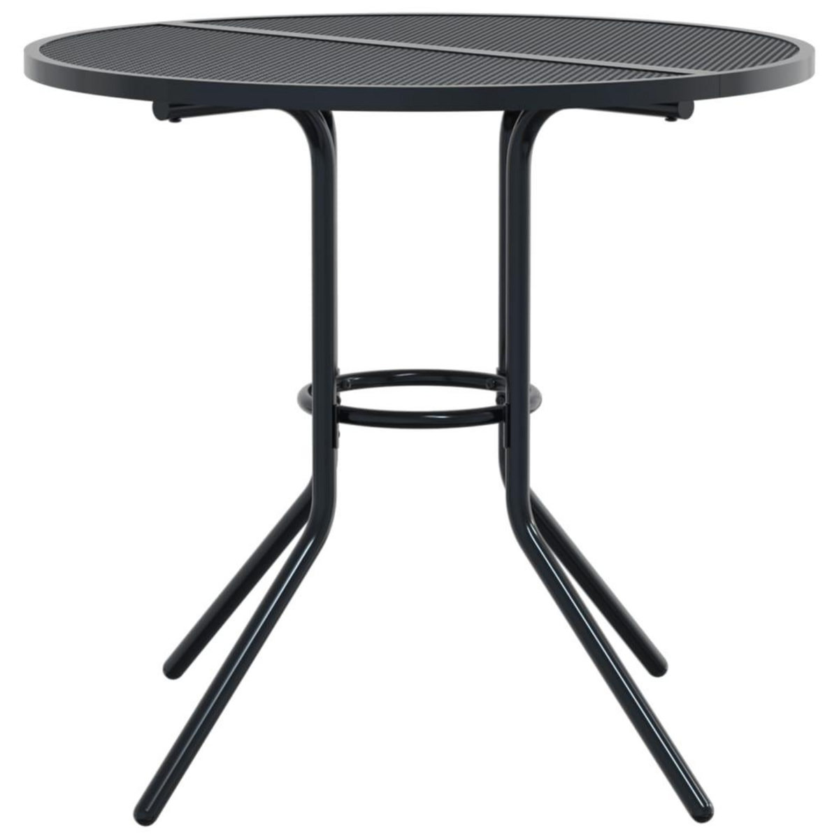 VIDAXL Table de patio ronde anthracite acier enduit de poudre